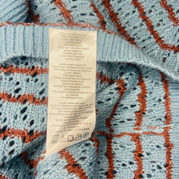 Motherhood Maternity Striped Pointelle Maternity Sweater Provincial Blue… - Picture 8 of 8